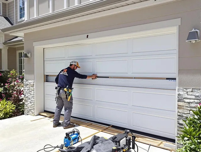 West Hollywood Garage Door Repair team performing complete garage door replacement at West Hollywood residence