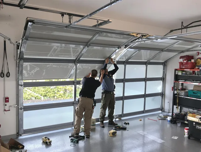 West Hollywood Garage Door Repair expert performing precise panel replacement on West Hollywood garage door